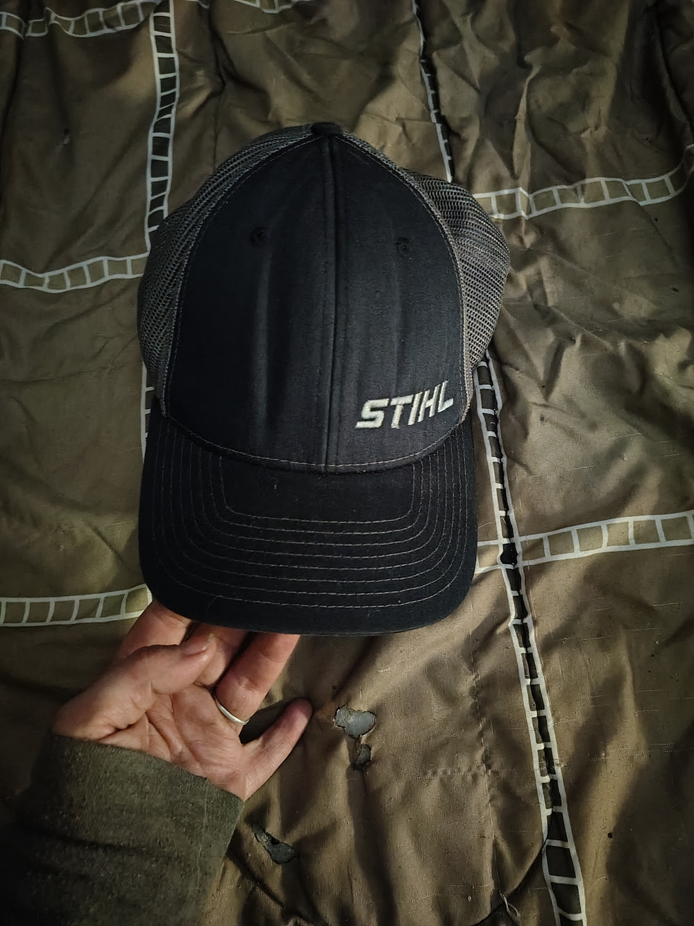 Men's Stihl Black And Gray Trucker Hat For Sale!